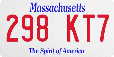 MA license plate 298KT7