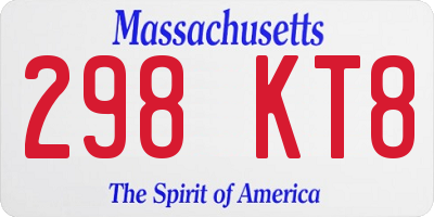 MA license plate 298KT8