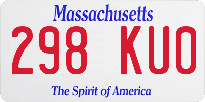MA license plate 298KU0