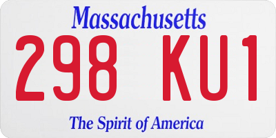 MA license plate 298KU1