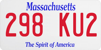 MA license plate 298KU2