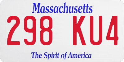 MA license plate 298KU4