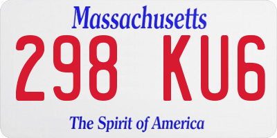 MA license plate 298KU6
