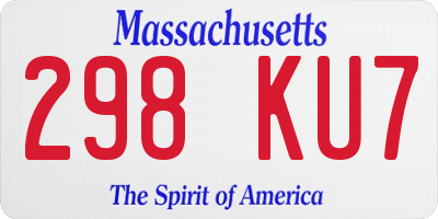 MA license plate 298KU7