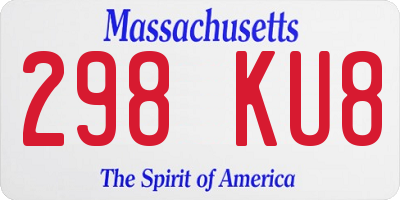 MA license plate 298KU8
