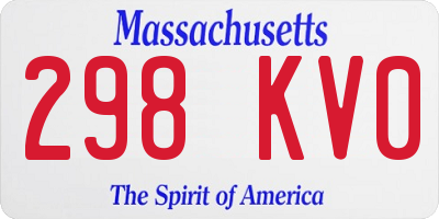 MA license plate 298KV0