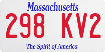 MA license plate 298KV2