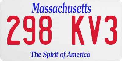 MA license plate 298KV3
