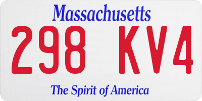 MA license plate 298KV4