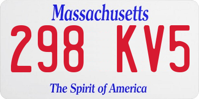 MA license plate 298KV5