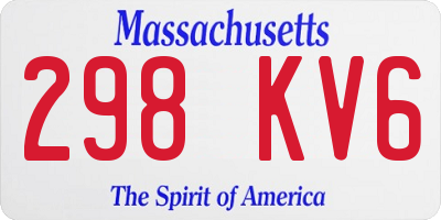 MA license plate 298KV6
