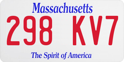 MA license plate 298KV7
