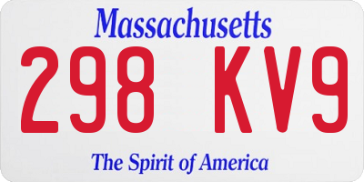 MA license plate 298KV9