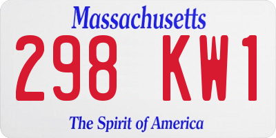 MA license plate 298KW1