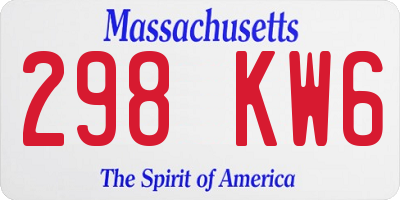 MA license plate 298KW6
