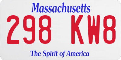 MA license plate 298KW8