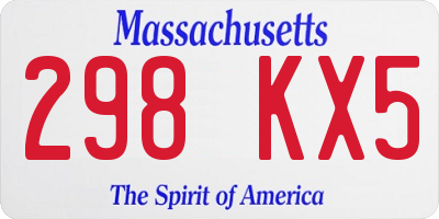 MA license plate 298KX5