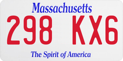 MA license plate 298KX6