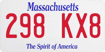 MA license plate 298KX8