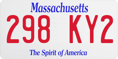 MA license plate 298KY2