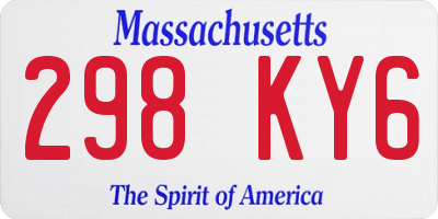 MA license plate 298KY6