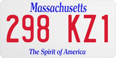 MA license plate 298KZ1