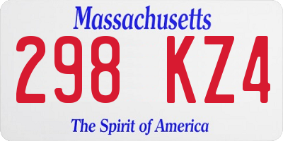 MA license plate 298KZ4