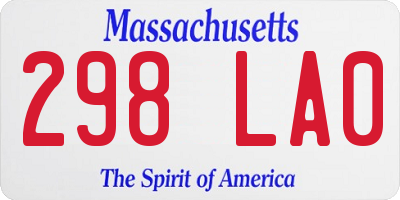 MA license plate 298LA0