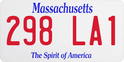 MA license plate 298LA1