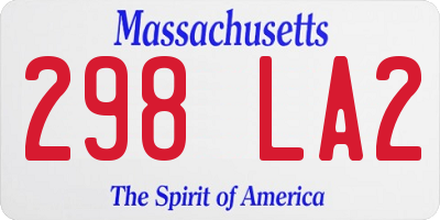MA license plate 298LA2