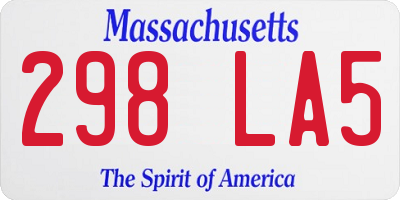 MA license plate 298LA5