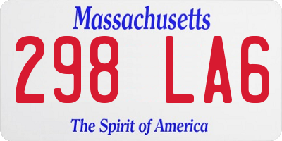 MA license plate 298LA6