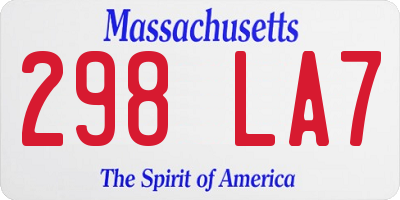 MA license plate 298LA7