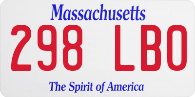 MA license plate 298LB0