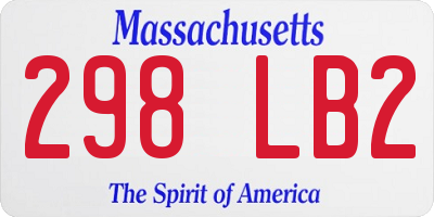 MA license plate 298LB2
