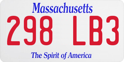 MA license plate 298LB3