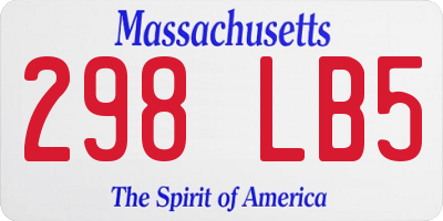 MA license plate 298LB5