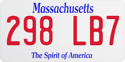 MA license plate 298LB7