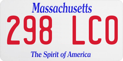 MA license plate 298LC0