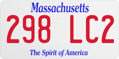 MA license plate 298LC2
