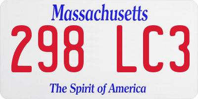 MA license plate 298LC3