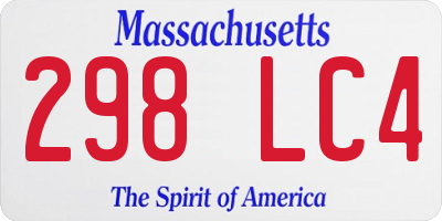 MA license plate 298LC4