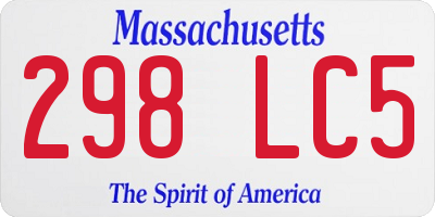 MA license plate 298LC5