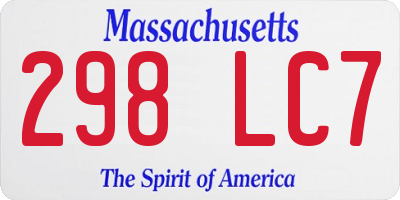 MA license plate 298LC7