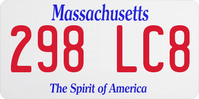 MA license plate 298LC8