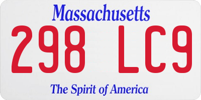 MA license plate 298LC9