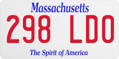 MA license plate 298LD0