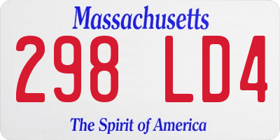 MA license plate 298LD4