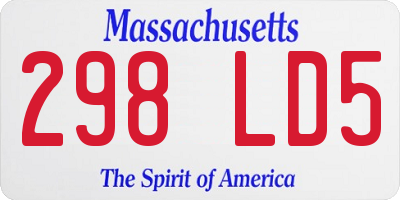 MA license plate 298LD5