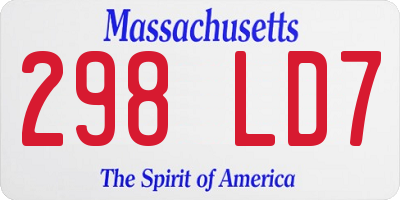 MA license plate 298LD7